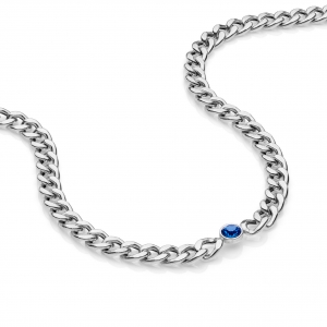 Silver necklace with crystal